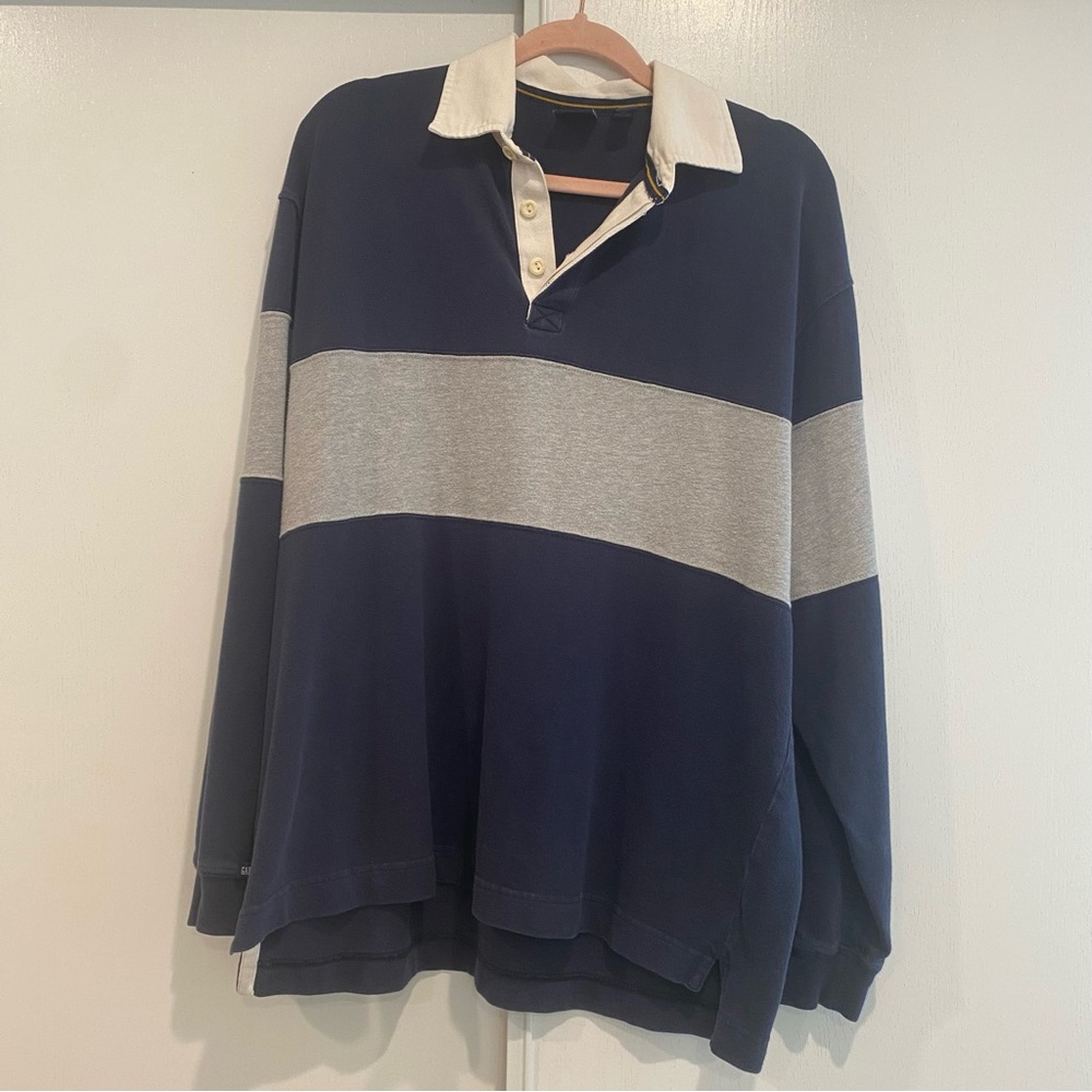 Vintage GAP Rugby Top Long Sleeve 100% cotton Size Medium Oversized Fit